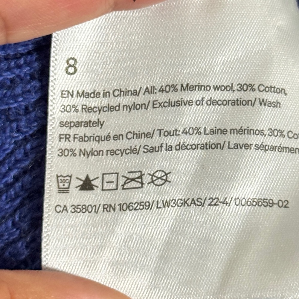 Lululemon 8 Blue Merino Wool Blend Ribbed Crewneck Sweater - Picture 6 of 7